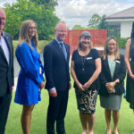 Calvary-Ireland group: (L-R) Mark Cox from MEG; Calvary’s Head of Data, Insights and Analytics, Tamara Gusa; Ireland’s Minister for Health, Stephen Donnelly; Calvary’s National Director Clinical Governance, Kris Salisbury; Calvary Ryde Home Manager, Samita Gurung, and Enterprise Ireland’s Judith Harrington.