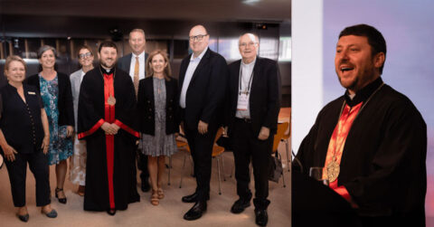 Cardinal Mykola Bychok with the CSSA Board in Sydney last week