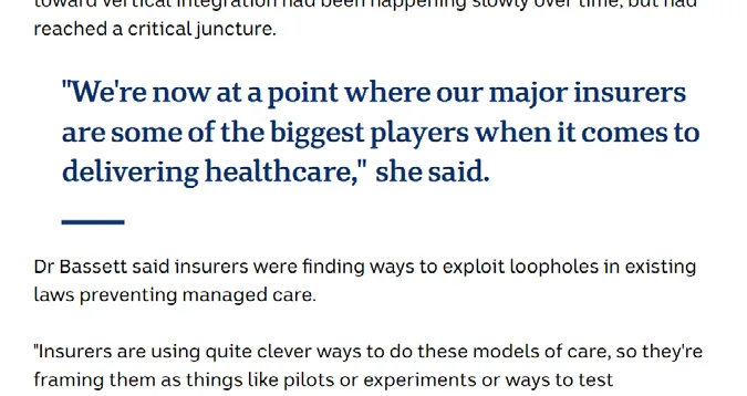 ABC News: Dr Bassett on insurers exploiting loopholes in existing laws