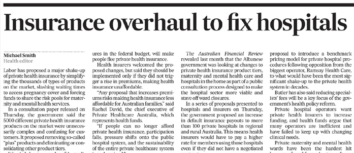 The Australian: Call for action as bed block soars 60pc